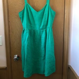 Green linen sundress